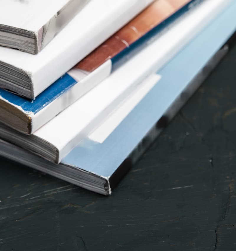 Stacked medical book chapters
